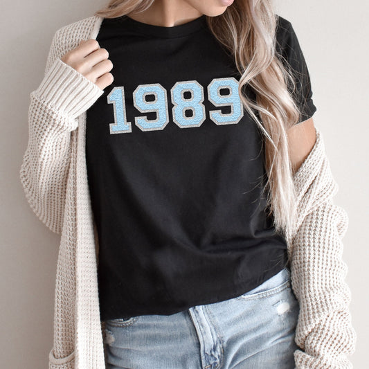 1989 Graphic Tee | Faux Chenille | Trendy | Taylor | Music Album | Baby Blue | Graphic Shirt | Layering Tee | New Music | CD Cover