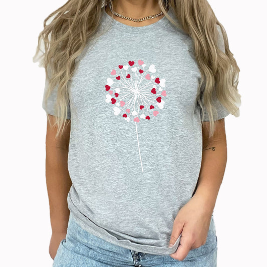 Dandelion Heart Graphic Tee | Dandelion Love | Valentine | Hearts | Love