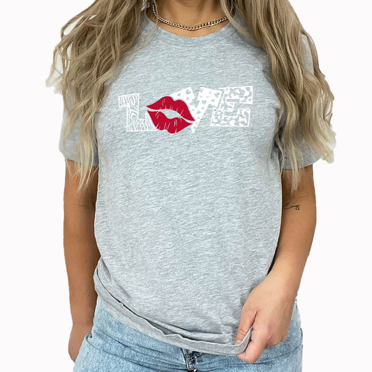 Love Lips Graphic Tee | Dandelion Love | Valentine | Love | Hearts | Lips | Kisses
