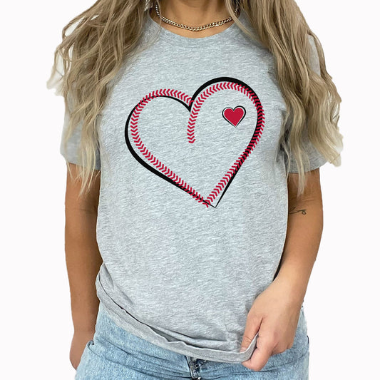 Baseball Heart Laces Graphic Tee | Hot Dogs | Ball Park | Baseball Love | Home Run