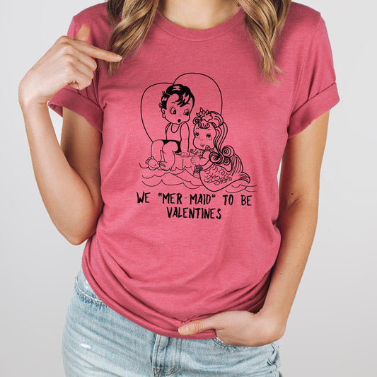 Mer-Maid Valentine Graphic Tee | Vintage Valentine | Valentine's Day | Love