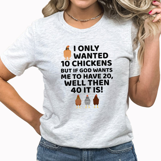 40 It Is Graphic Tee | Counting Chickens | Chicken Girl | Farm | Farm Fresh | Chickens