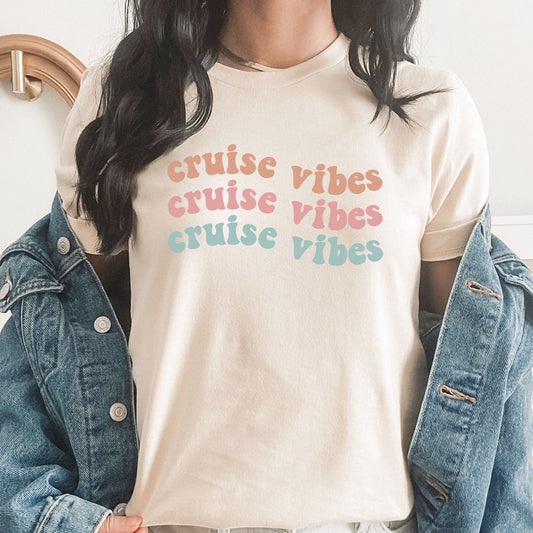 Cruise Vibes Graphic Tee | Cruise Control | Island | Ocean | Ship Wheel | Life Is Better | Oh Ship