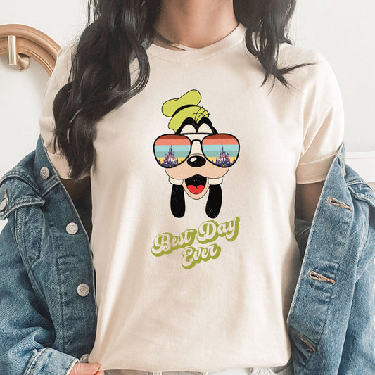 Best Day Ever Goofy Graphic Tee | Disney | Theme Park | Disney Vacation | Best Day Ever | Sunglasses | Disney Castle