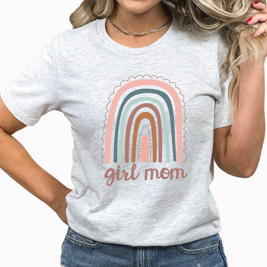 Girl Mom Rainbow Graphic Tee | Mom Of A Girl | mom Of Both | Mama Mode | Girls And Glitter | Mom Life | Mama | Rainbow