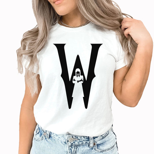 W For Wednesday Graphic Tee | Wednesday TV Show | Nevermore Academy | Wednesday Addams