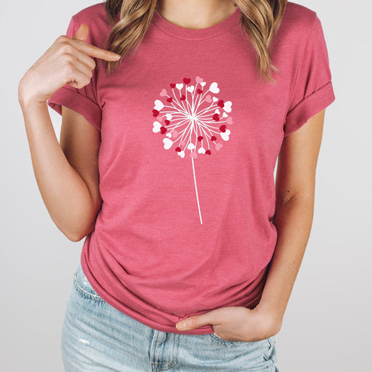 Dandelion Heart Graphic Tee | Dandelion Love | Valentine | Hearts | Love