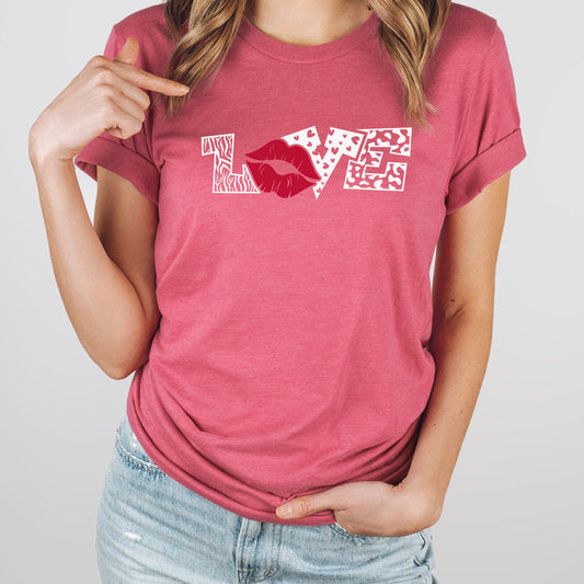Love Lips Graphic Tee | Dandelion Love | Valentine | Love | Hearts | Lips | Kisses