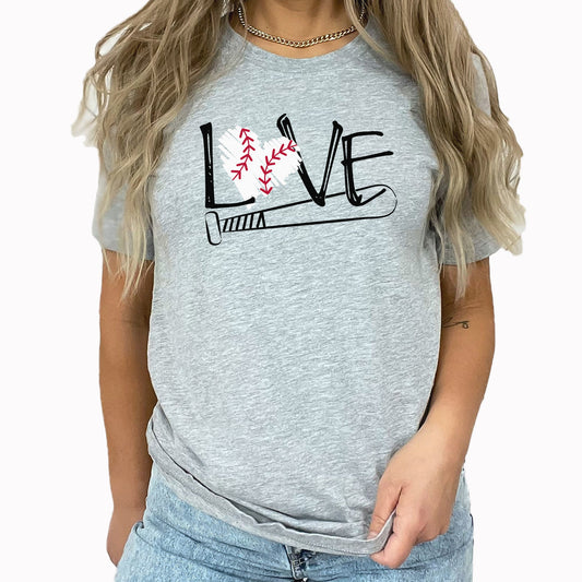 Bat And Ball Baseball Love Graphic Tee | Hot Dogs | Home Runs | Baseball Love