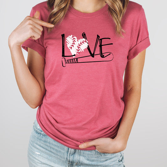 Bat And Ball Baseball Love Graphic Tee | Hot Dogs | Home Runs | Baseball Love