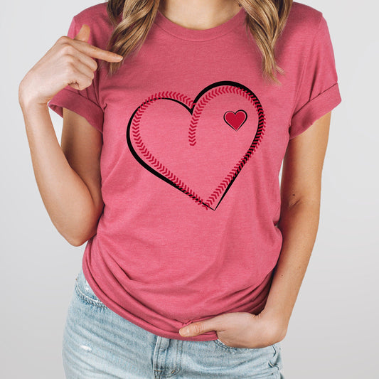 Baseball Heart Laces Graphic Tee | Hot Dogs | Ball Park | Baseball Love | Home Run