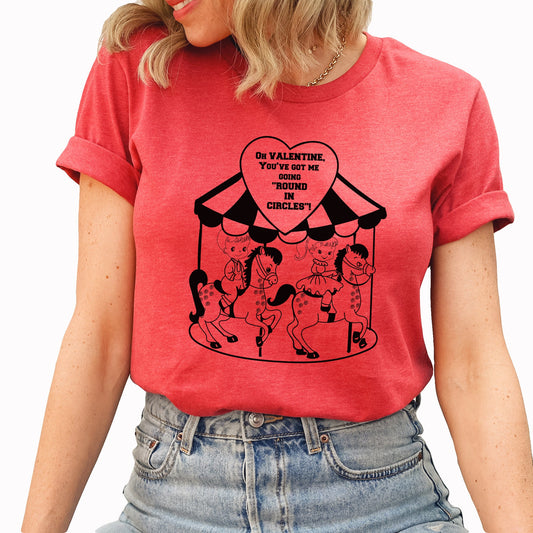 Round In Circles Graphic Tee | Vintage Valentine |  Love | Valentine's Day