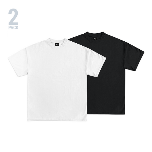 YoungTee Men's 2-Pack Heavyweight T-Shirt (Black, White)