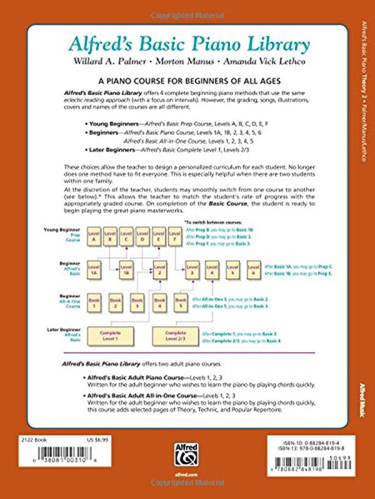Alfred'S Basic Piano Library Theory, Bk 2 (Alfred'S Basic Piano Library, Bk 2)