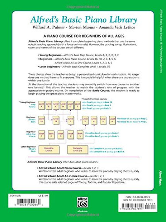 Alfred'S Basic Piano Library Lesson Book, Bk 1B (Alfred'S Basic Piano Library, Bk 1B)