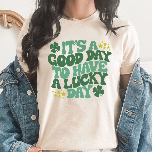 Good Day Lucky Day Graphic Tee | Lucky | Clover | Shamrock | St Patrick's Day | Lucky Vibes | Good Day