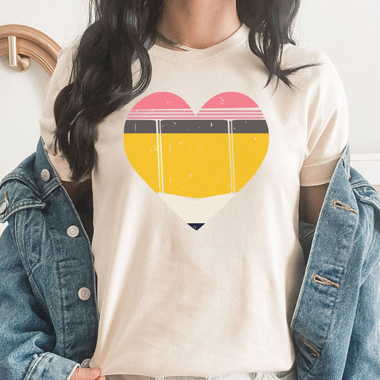 Heart Pencil Graphic Tee | TGIF | School | Teacher | Writer | School | School Teacher | Classroom | Pencil