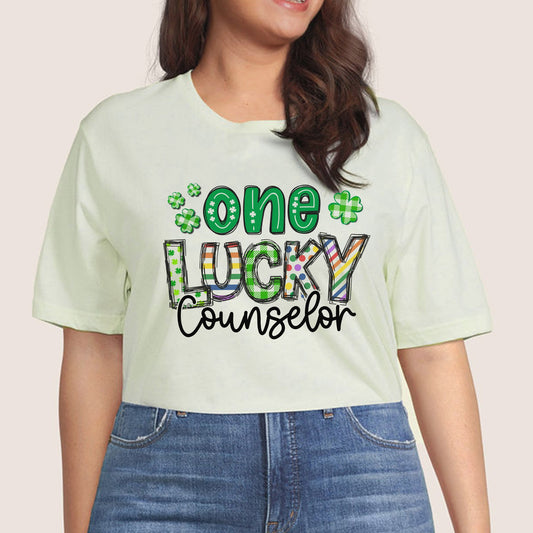 One Lucky Counselor Graphic Tee | School Counselor | Lucky | St Patrick's Day | Happy Go Lucky
