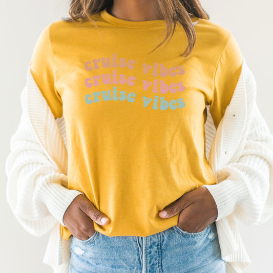 Cruise Vibes Graphic Tee | Cruise Control | Island | Ocean | Ship Wheel | Life Is Better | Oh Ship