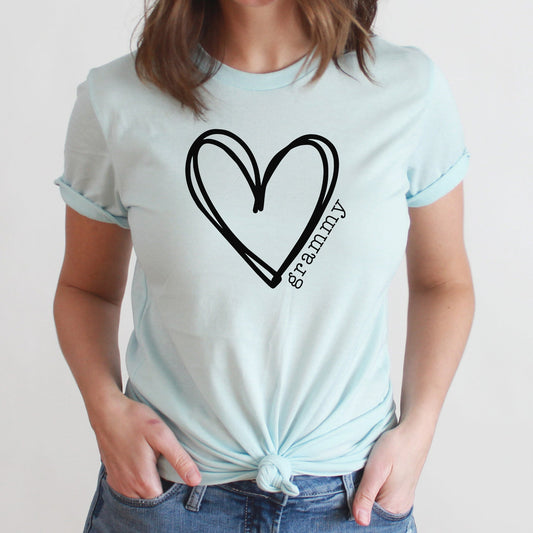 Grammy Heart Graphic Tee | Grandma | Grandmother | Mother's Day Gift | Family | Heart | Mother's Day Heart