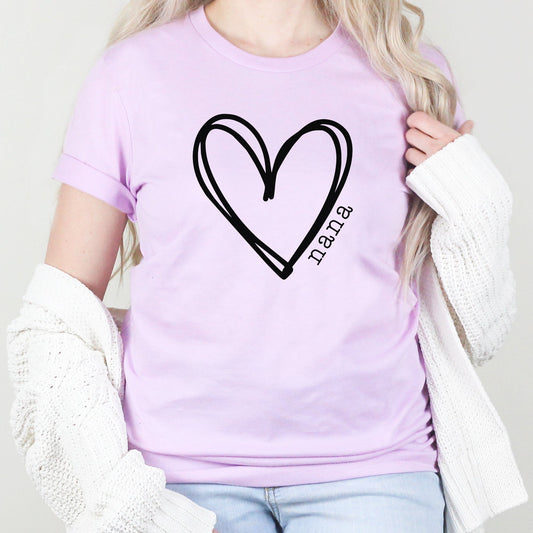 Nana Heart Graphic Tee | Grandma | Grandmother | Mom | Mother | Family | Heart | Mother's Day Gift