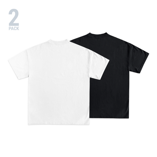 YoungTee Men's 2-Pack Heavyweight T-Shirt (Black, White)