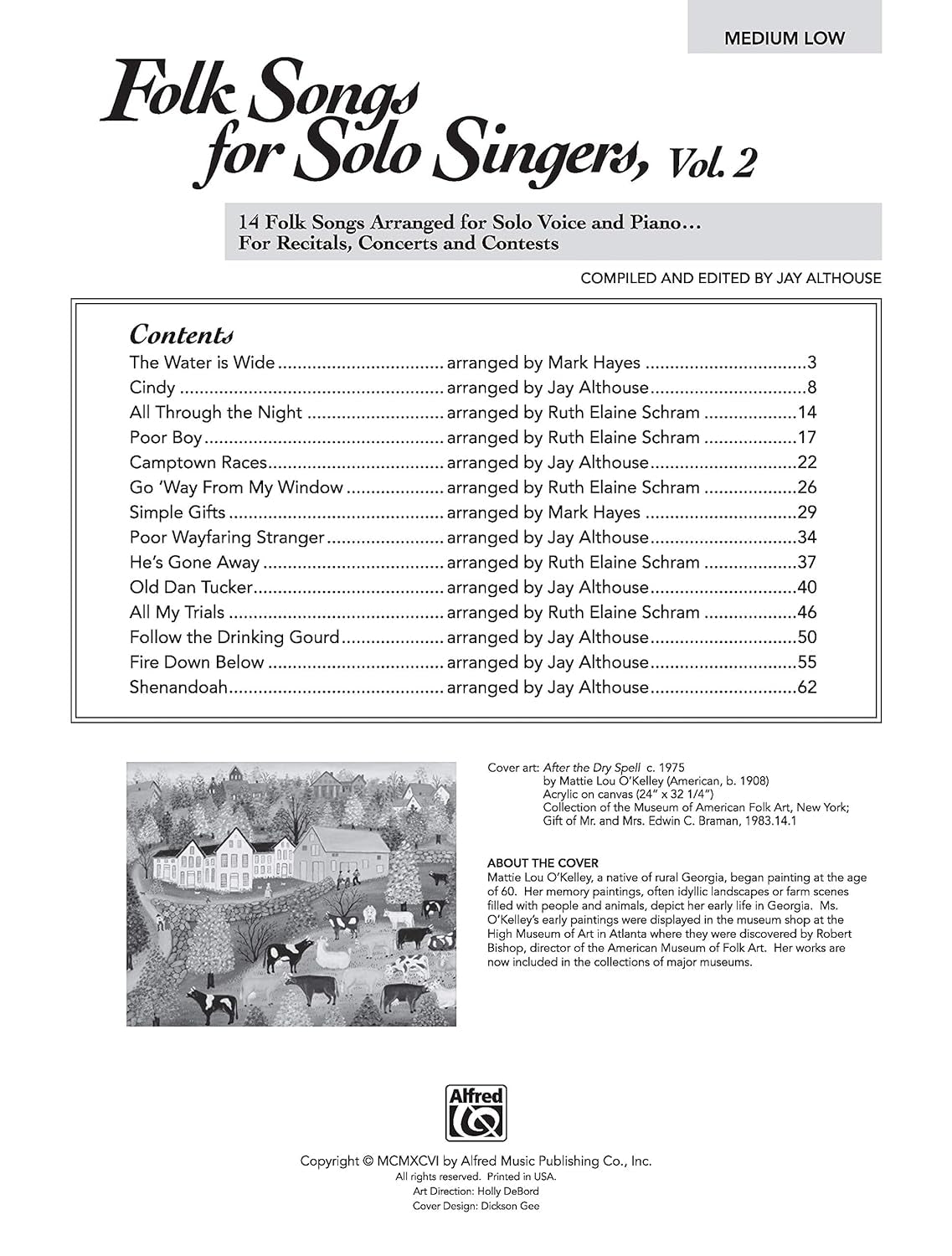 Folk Songs for Solo Singers, Vol 2: 14 Folk Songs Arranged for Solo Voice and Piano for Recitals, Concerts, and Contests (Medium Low Voice)