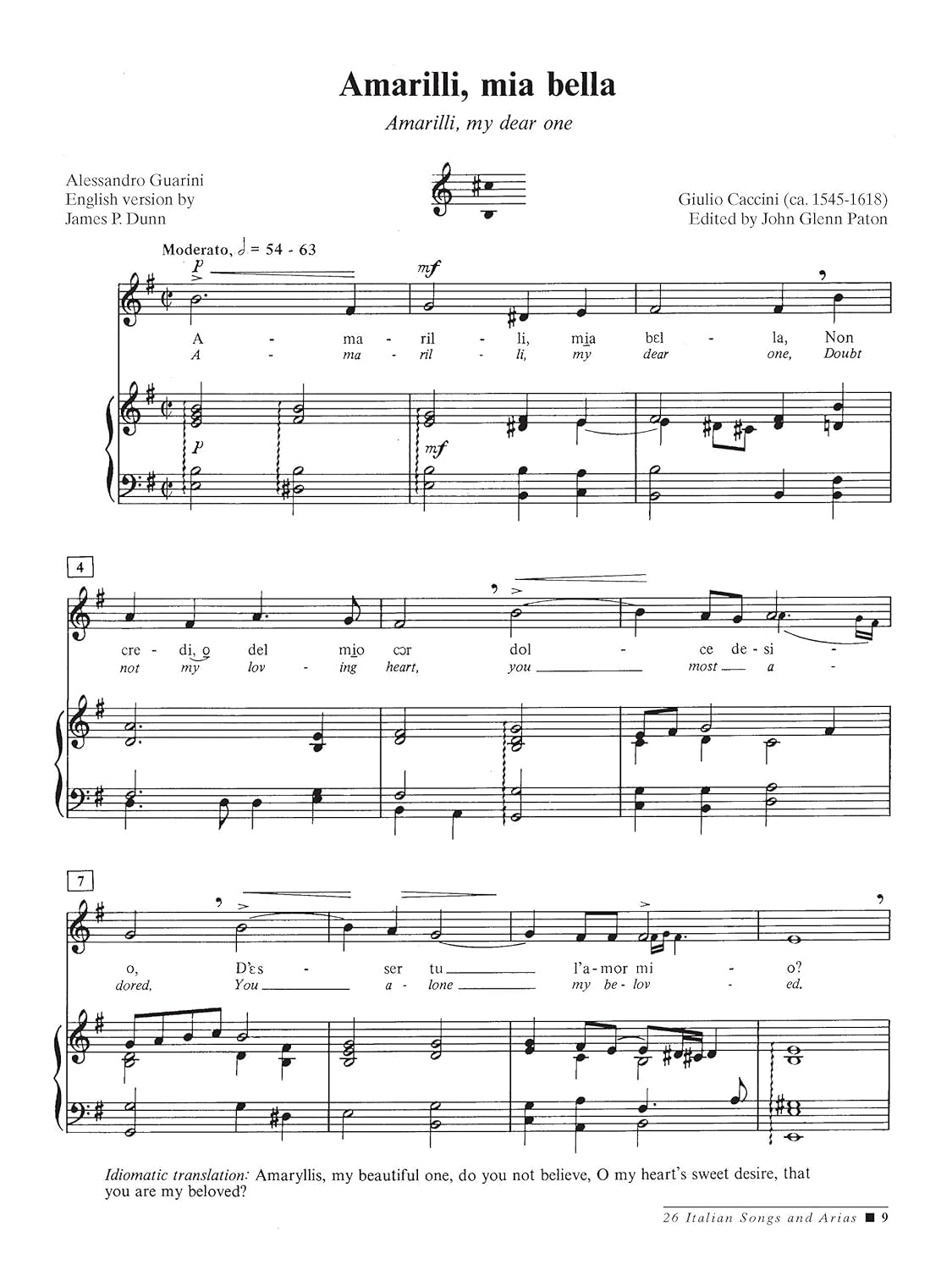 26 Italian Songs and Arias: Medium Low Voice
