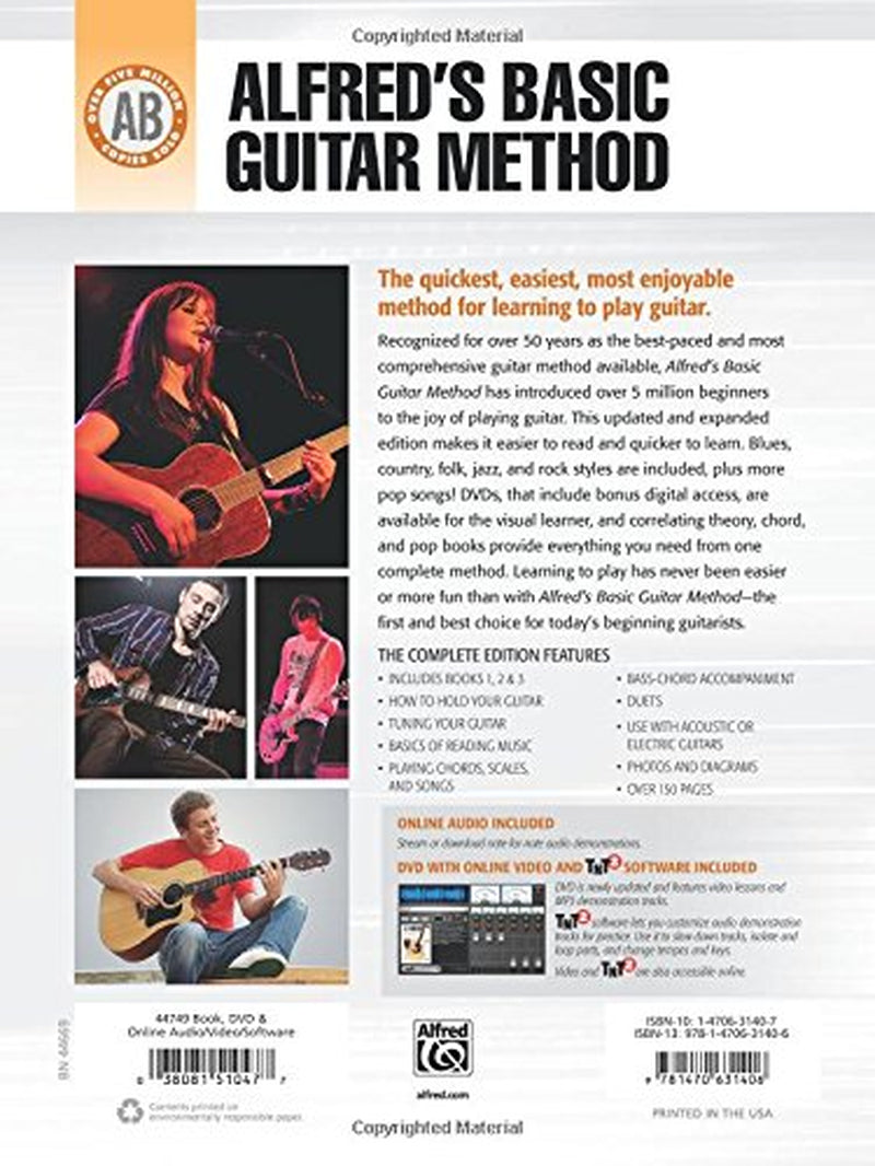 Alfred'S Basic Guitar Method, Complete: the Most Popular Method for Learning How to Play, Book & Online Video/Audio/Software (Alfred'S Basic Guitar Library)